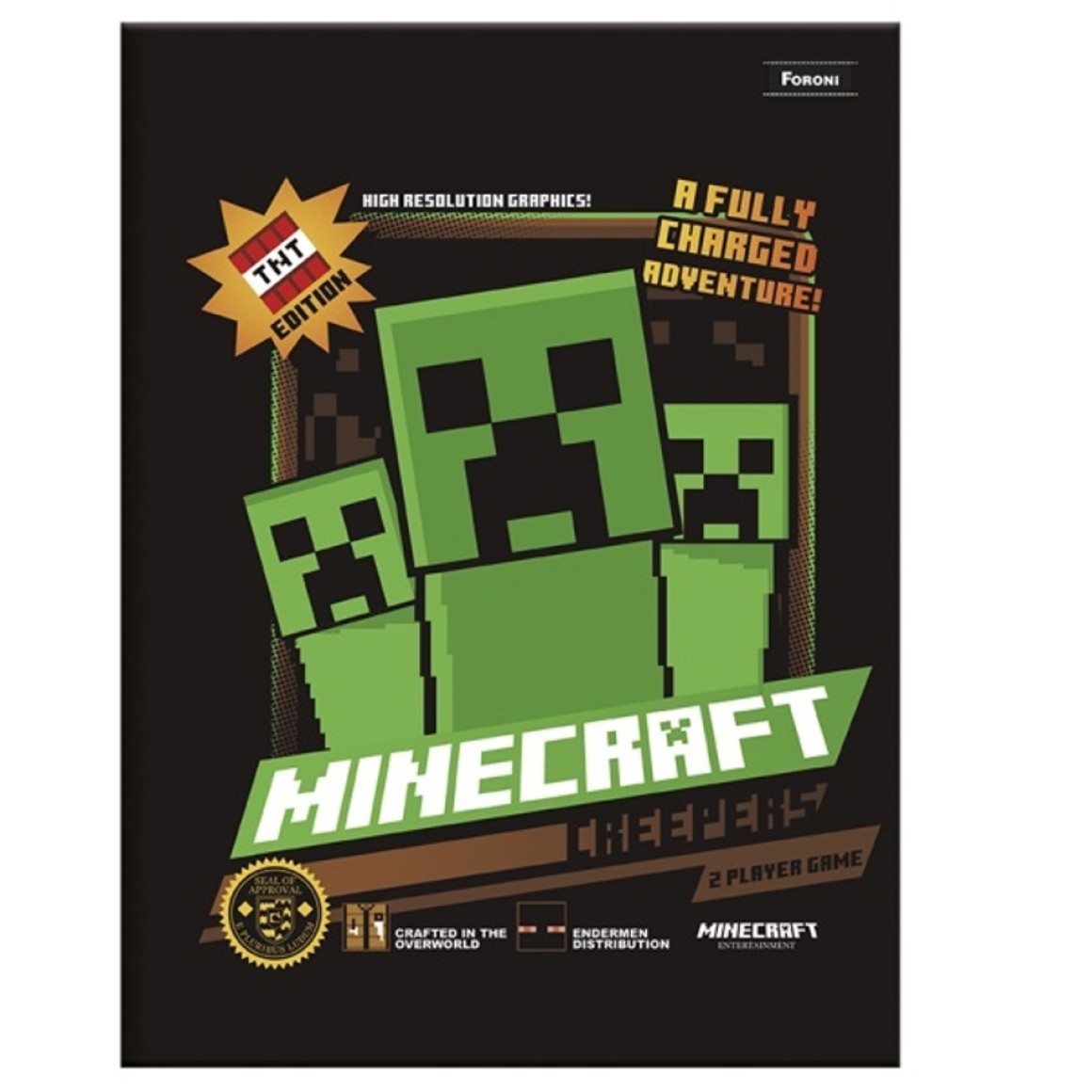 Caderno Brochurão Minecraft Capa Dura 96fls Foroni - Papelaria Criativa